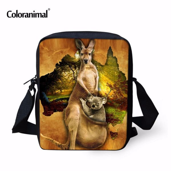 

coloranimal fashion kawaii 3d animal kangaroo print mini messenger bag women school crossbody bag girls customized shoulder bags