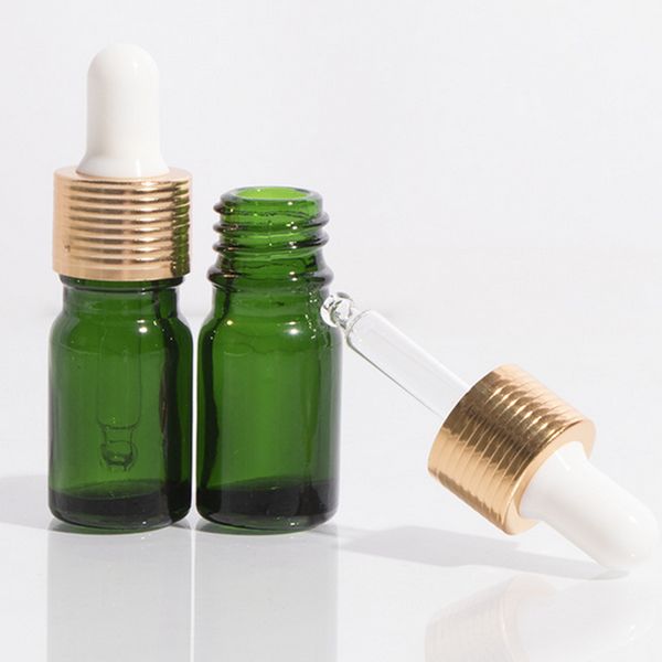 5ml Green Glass Liquid Reagent Pipette Bottles Eye Droppers