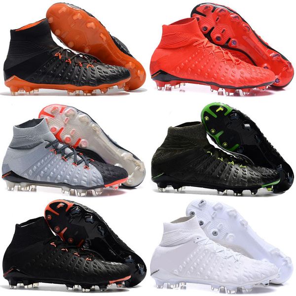 

2018 Cheap high ankle FG soccer cleats Hypervenom Phantom III DF soccer shoes neymar football boots cleats Men football shoes