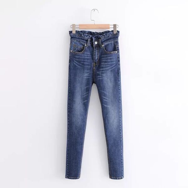 

2018 new arrival high waist and thin jeans, Blue