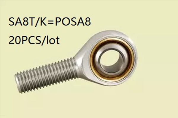 20 pz/lotto SA8T/K POSA8 8mm rod end cuscinetto a snodo giunto cuscinetto