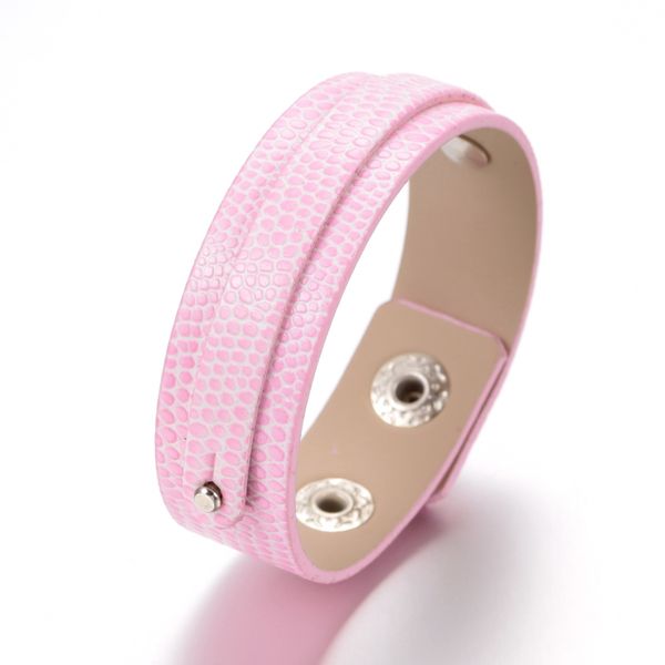 

wholesale 15 color leather bracelet&bangles diy snaps jewelry fit 18mm snap button sz0370m, White
