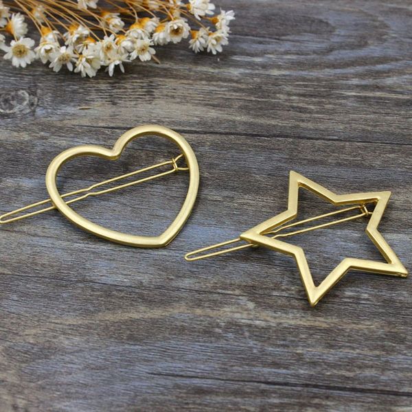 

10pcs fashion women hairpins girls star heart hair clip delicate hair pin hair decorations jewelry accessories christmas gift wedding, Golden;silver
