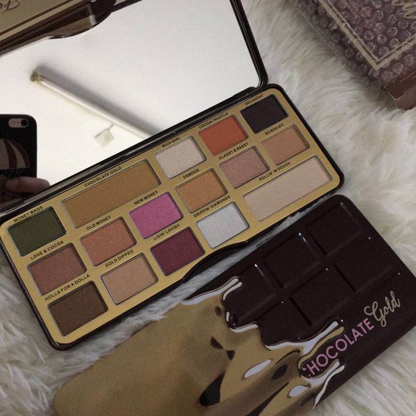 

t00faced chocolate gold eye shadow 16 colors eyeshadow makepup matte shimmer natutal palette long-lasting dhl shipping