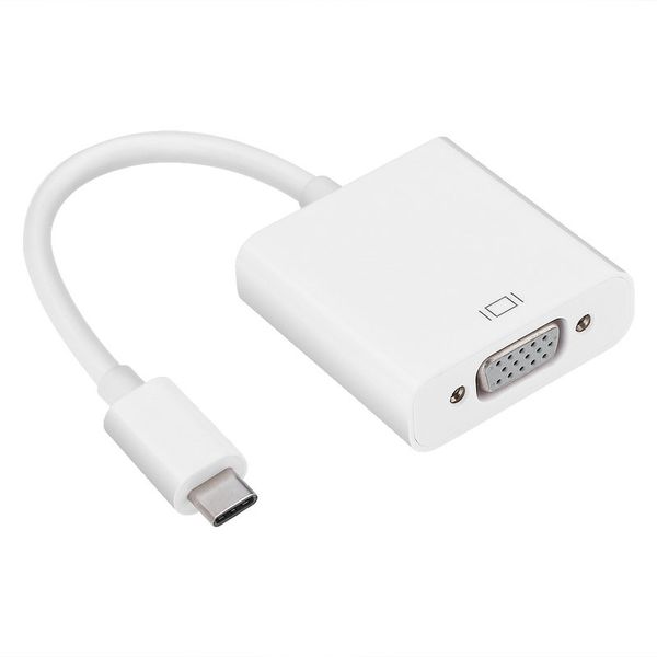 VBestLife USB 3.1 Tip C - Kadın VGA Adaptör Ses Kablo Dönüştürücü Yeni MacBook 12 inç Beyaz Kablo Ücretsiz Kargo