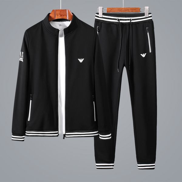 

men's sweater casual wear sportswear sportswear brand hoodie jogging set cool black cardigan zipper + pants ing, Blue;black