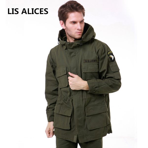 

lis alices 2018 new men style tactical jackets for men pilot coat us army 101 bomber jacket coat, Black;brown