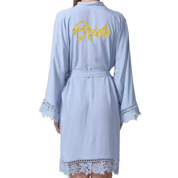 

2018 new bride cotton kimono robes with lace trim women wedding bridal robe short belt bathrobe, Black;red
