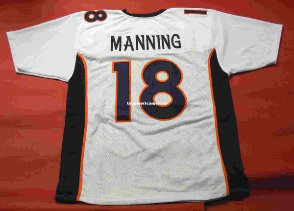 

retro 18 peyton manning custom mitchell & ness jersey last one white mens stitching s-5xl,6xl football jerseys running, Black;blue