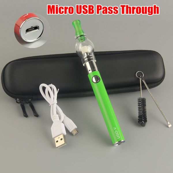 1Pcs UGO Dabber Wax Vape Glass Globe Dab Pens Starter Kit Dome Vaporizzatore portatile UGO V 510 Batteria eCigs Mini Zipper eGo Case