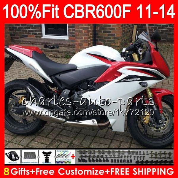 Тело инъекции для Honda CBR600F4i CBR600F 11 12 13 14 115HM38 горячая продажа белый CBR600 ЦБ РФ 600 CBR600 F4i ф ф 600F 2011 2012 2013 2014 обтекатель