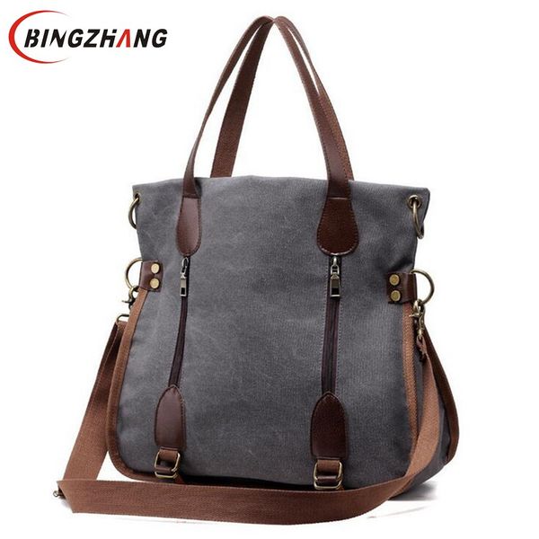 

2018 fashion big women canvas bag ladies shoulder bags handbags women famous brands large captain casual tote bags sac l4-2951