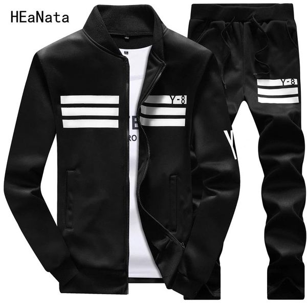 

fashion zipper jacket+pant set 2018 casual men sporting suit hoodies men's tracksuit sweatshirt male streewear 2 pieces set, Gray