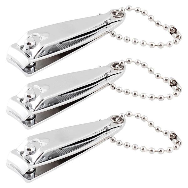 

stainless steel manicure toenail nail trimmer clippers silver tone 3pcs