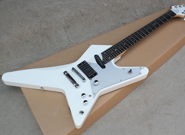 

Branco unu ual forma guitarra elÃ©trica com 27 tra te prata pickguard e cala em ro ewood ponte fixa oferta per onalizada erviÃ§o