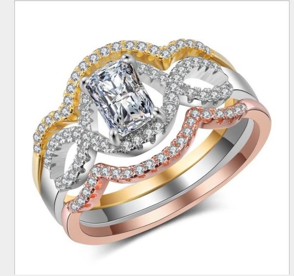 

горячий, модный, пирсинг, циркон, бриллиант, триколор, кольцо, Silver