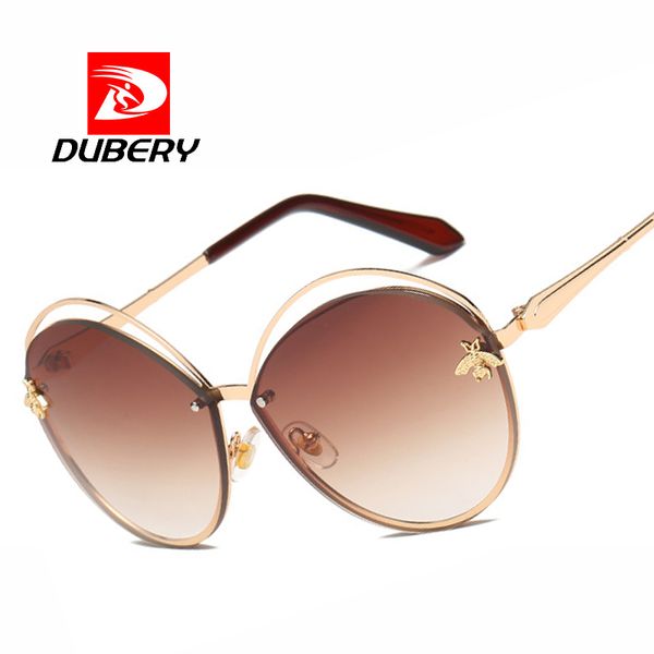 

dubery brand designer 2018 women rimless sunglasses fashion candy colors bee sun glasses shades uv400 oculos 5105, White;black