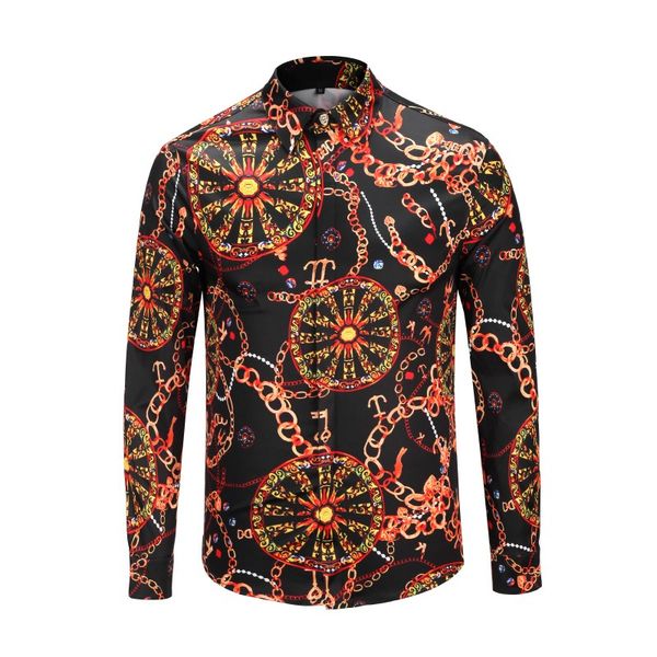 

2018 new luxury men long sleeve cotton casual shirts designer 3d slim fit fashion england shirts -xxxl 90115, White;black