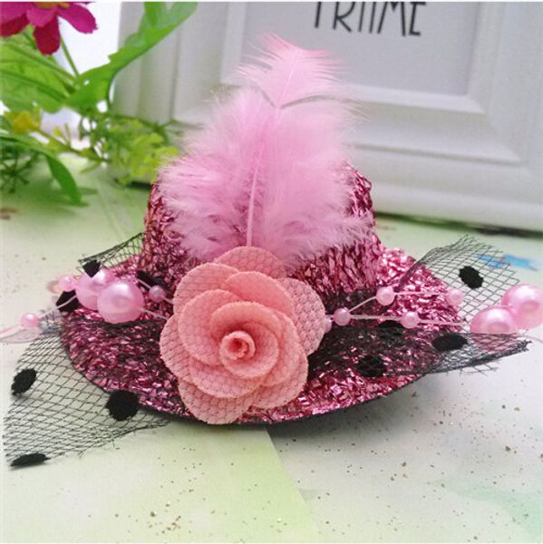 

christmas gift 8cm diameter cap hairpins party prom hair clip fur hat children flower hair accessories women barrettes 10pcs halloween gift, Golden;silver