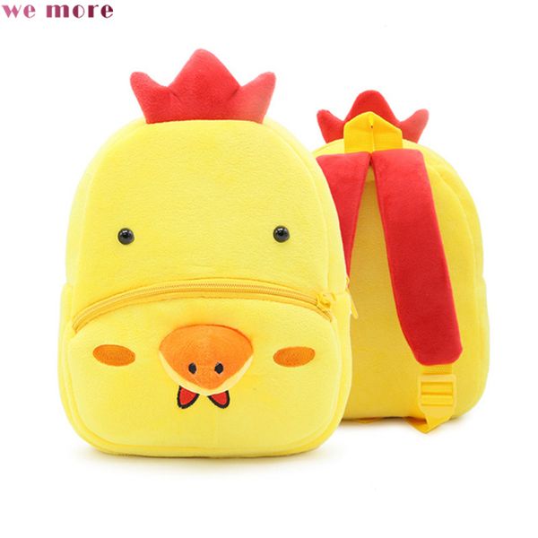 

we more 2018 cartoon yellow chicken adorable children's backpack crystal plush fabric art early childhood education backpacks y18110107