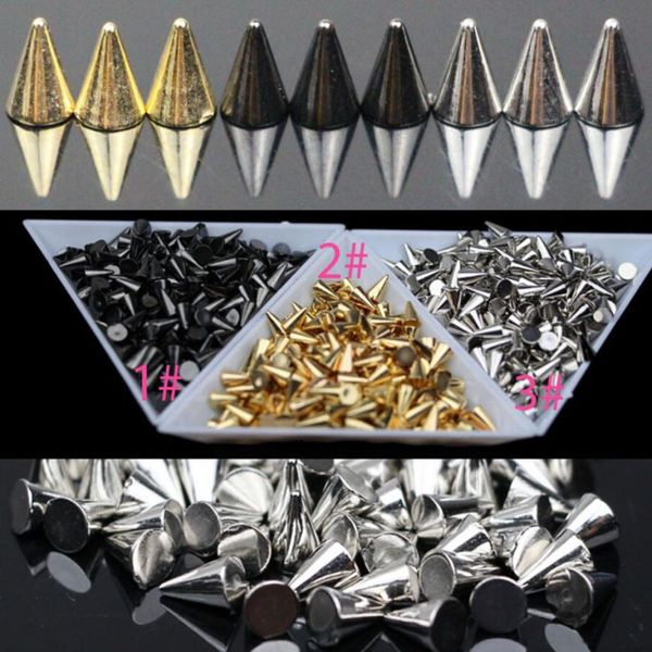 

sell 100pcs / lot 4*6mm arrow rivet decoration nail art punk spikes stud new fashion, Silver;gold