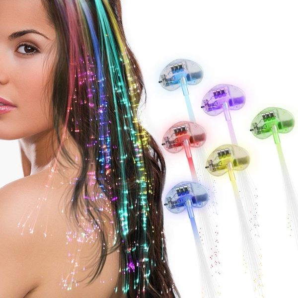 

multicolor changing led flashing fiber optic hair braid barrettes lights for party supplies, led lights hair, bar dancing hairpin, hair clip