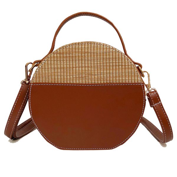 

handbag vintage women crossbody bags for womens simple weave round tote handbags shoulder clutches hand bag 2018