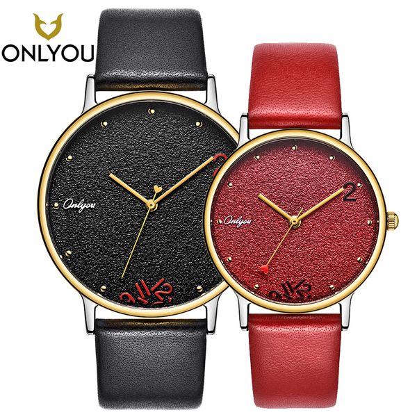 

onlyou lover watches couple stylish leather strap quartz wristwatch valentine's day gift anniversary women fashion clock men, Slivery;brown