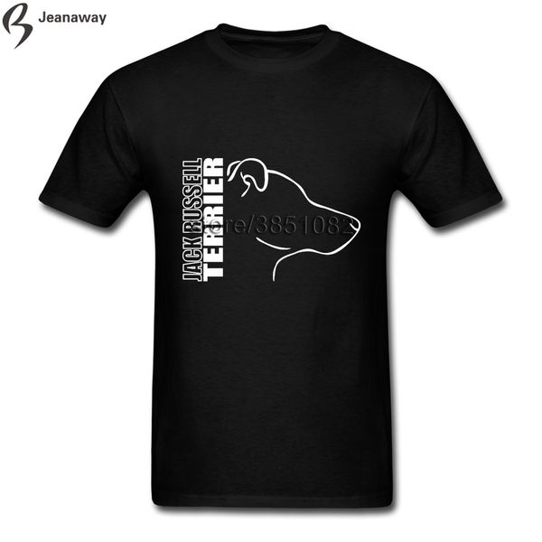 

spring and summer jack russell terrier men tee shirt short sleeve crewneck cotton fashion design tee, White;black