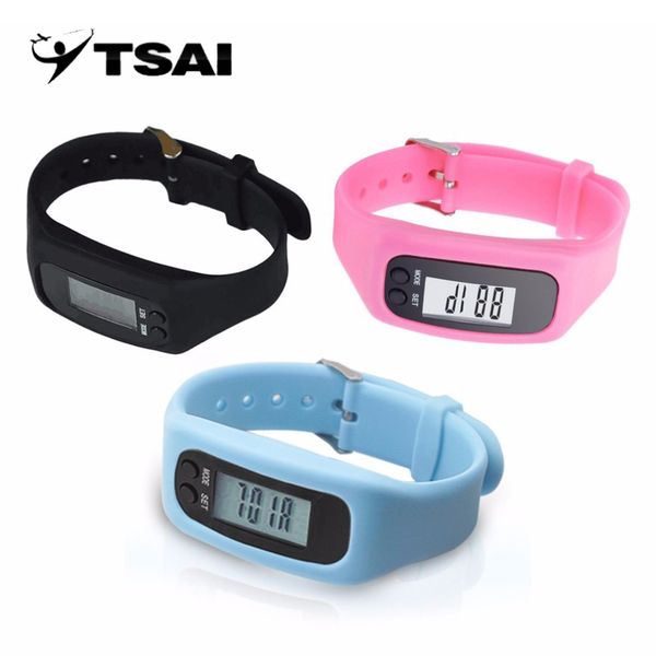

tsai lcd smart wrist watch bracelet pedometer sport monitor running exercising step counter fitness silicone wristband wholesale