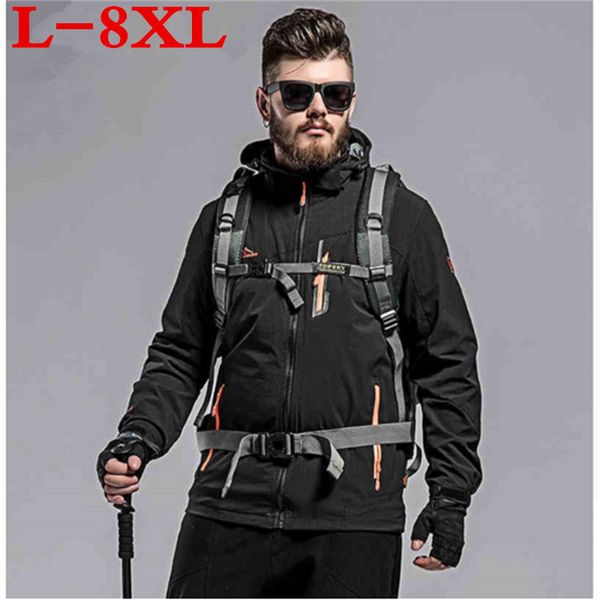 

plus size 8xl 7xl 6xl new men's casual jackets man's army waterproof coats male jacket breathable windproof raincoat big size, Black;brown