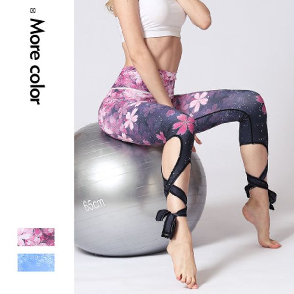 

2018 women fitness leggings flower printed yoga pant female sports legging workout pants elastic running leggings lady trousers, White;red