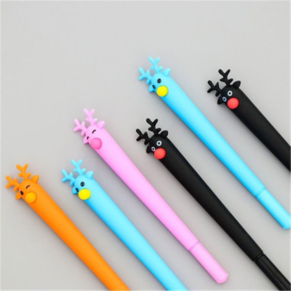 

reindeer christmas elk soft gelatin gel pen gifts children 0.5mm black gel ink pen office stationery