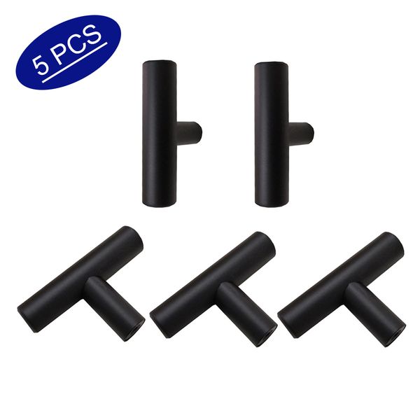 Matte Black Cabinet Pulls T Bar Single Hole Cupboard Door Handles