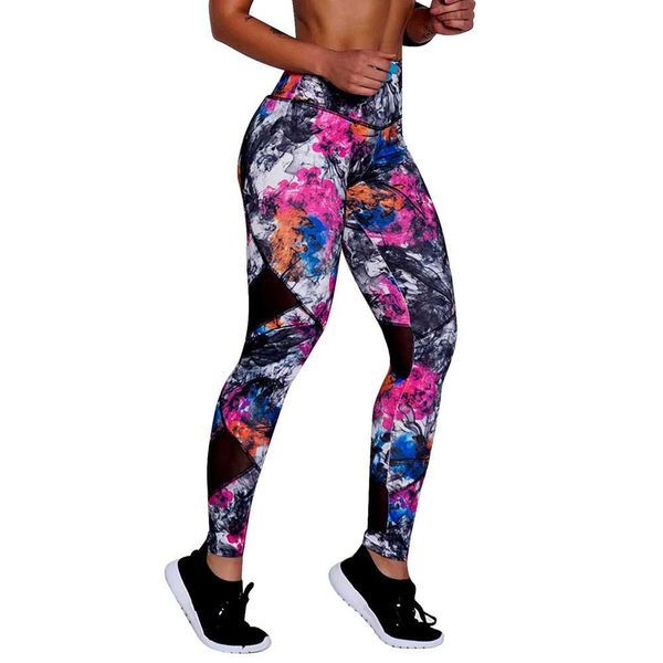 

women print sports gym yoga pants running fitness skinny leggings pants athletic trouser polyester ropa deporte, White;red