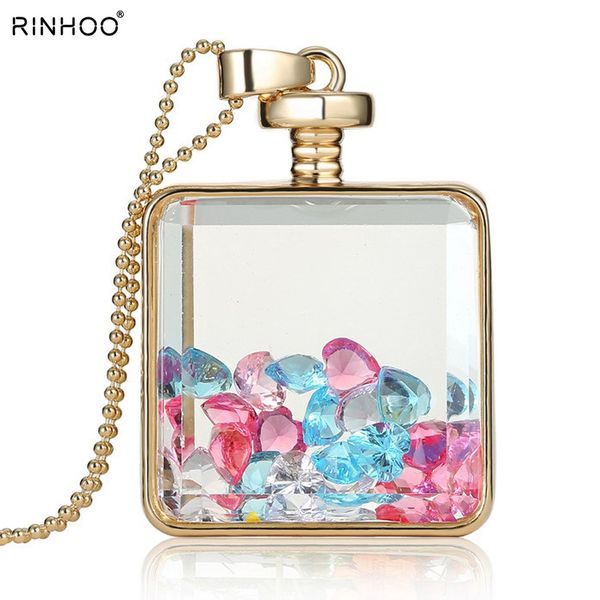 

2018 fashion memory glass locket pendant necklaces trendy crystal charms inside bottle jewelry necklace women gift ing, Silver