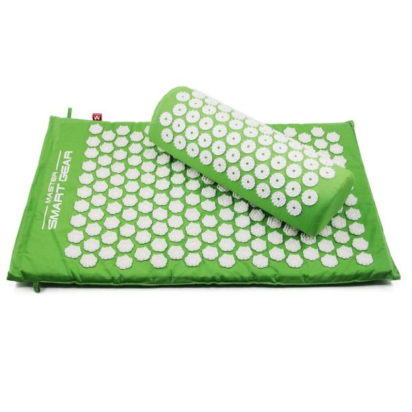 Yoga Lotus Spike Acupressure Mat Pillow Set Back Body Massager
