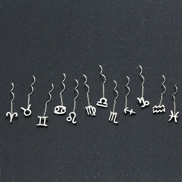 

fashion jewelry new cute constellation ear line ear clip snowflake earrings for women silver temperament wave chain e9219