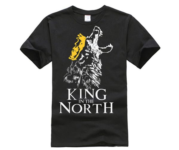 

Игра престолов King In the North Jon Snow House Stark получил фэнтези черная футболка мужчины и же