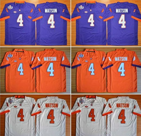 2019 Kids Clemson Tigers 4 Deshaun Watson Orange White Purple Color Youth College Football Stitched Jerseys Embroidery Logos Free Drop Shipping From