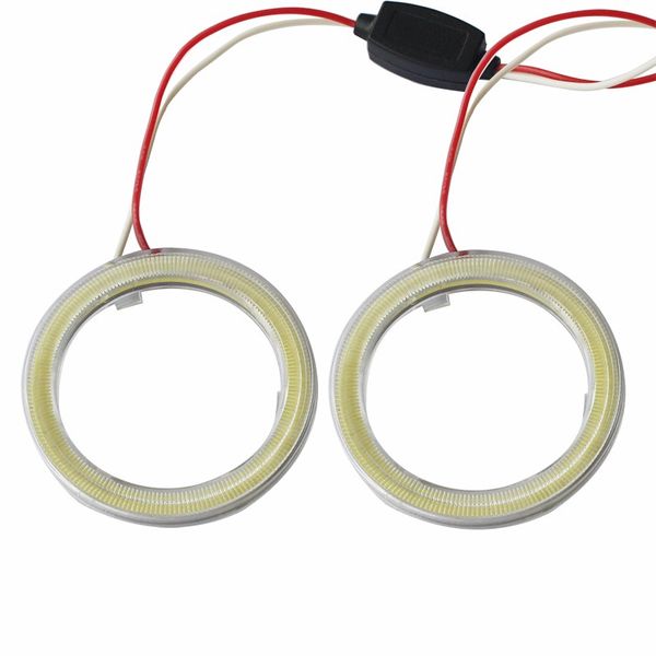 

2 pieces halo rings angel eye car headlight cob 60/70/80/90/100/110/120 mm lampshades bright auto drl angel eyes motorcycle 12v