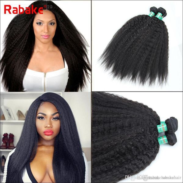 Raw Indian Kinky Straight Virgin Human Hair Weave Bundles