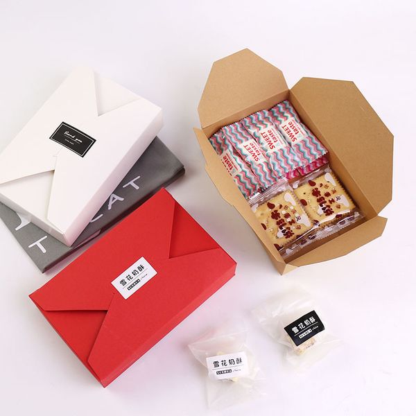 4 cores Caixas de papel Kraft Caixas de festa Caixa de chocolate caixa envelope caixa caixas de papelão pacote para festival de festa de casamento envoltório presente