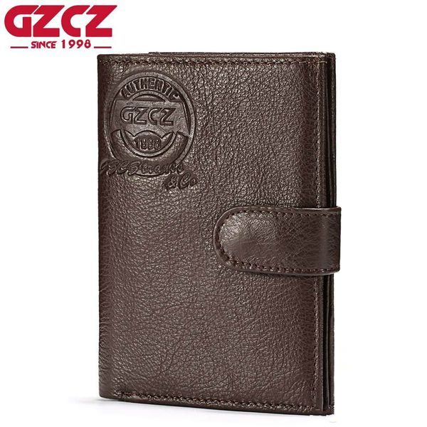 

gzcz genuine leather wallet coin purse men wallets zipper clamp for money clutch small walet male card holder, Red;black