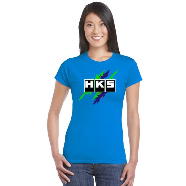 

summer basic camiseta t shirt hks brand car auto t-shirt letter print tshirts womens fitness cotton tees, White