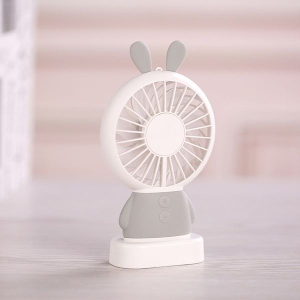 

2018 mini portable fan linglong rabbit and damo bear handheld fan led lighting thin mini usb fan