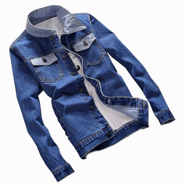 

solid casual slim mens denim jacket plus size s-5xl bomber jacket men cowboy men's jean, Black;brown