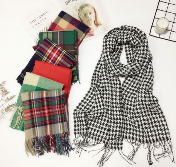 

new 30 colors boys and girls warm scarves chequer pattern scarf with tassels 170x32cm autumn and winter children scarves wrap, Blue;gray