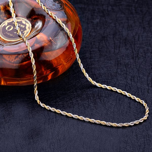 

stainless steel 3mm 4.8mm silver gold twisted chain necklace fashion men's party jewelry christmas brothers gift