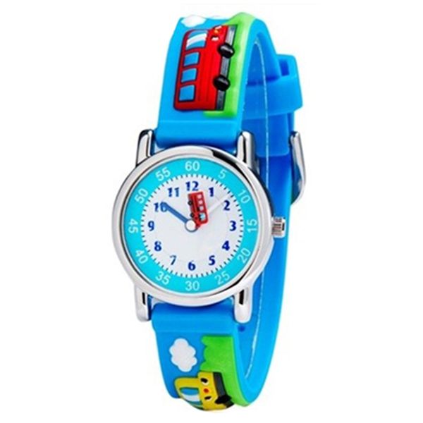 

practical willis new child 3d clock brands children waterproof watches cartoons design analog clock kid quartz wrist watches, Slivery;brown
